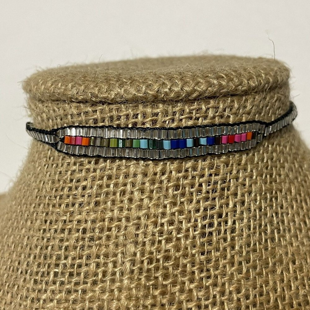 Stella & Dot Unity Wishing Bracelet Rainbow Bead Adjustable Bracelet